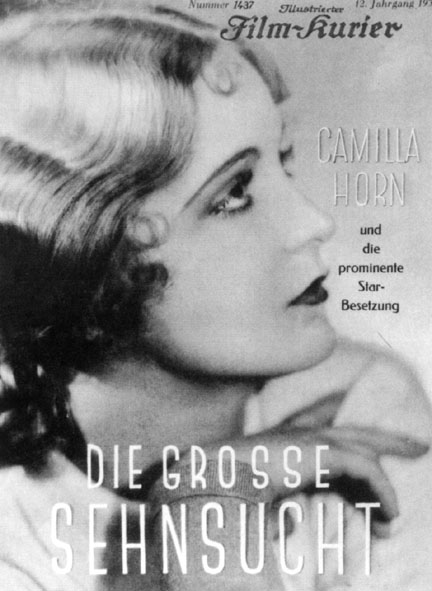 Film poster for 'Die grosse Sehnsucht'