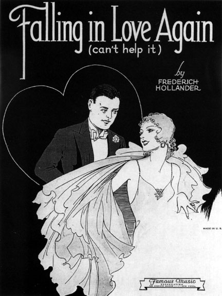 Early sheet music for 'Falling In Love Again'