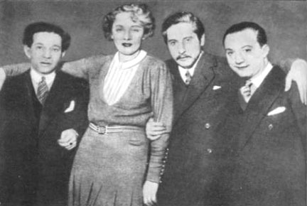 Photo of Frederick Hollander with Marlene Dietrich, Josef von Sternberg, Peter Kreuder