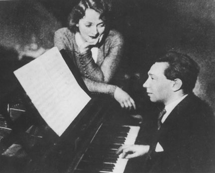 Photo of Frederick Hollander and Marlene Dietrich during 'The Blue Angel'